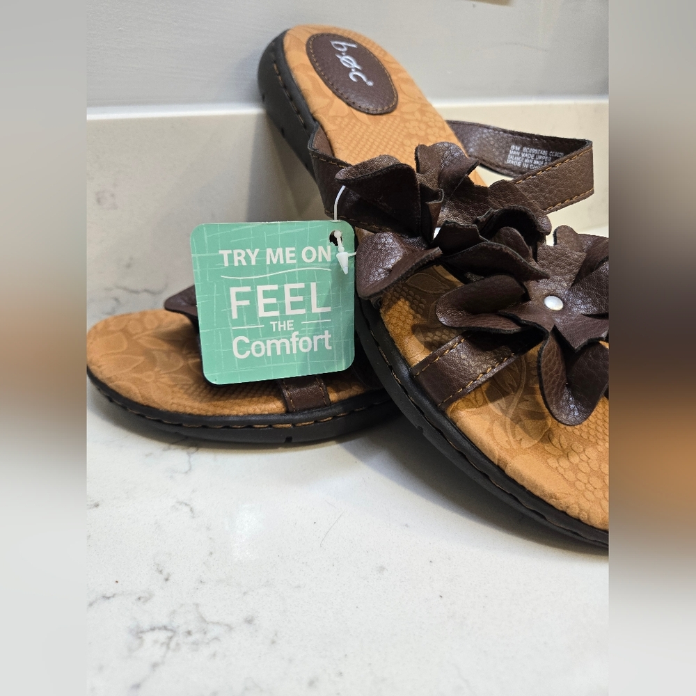 b.o.c. Tan and Brown Floral Sandals. Brand New With Tags. - Picture 8 of 11
